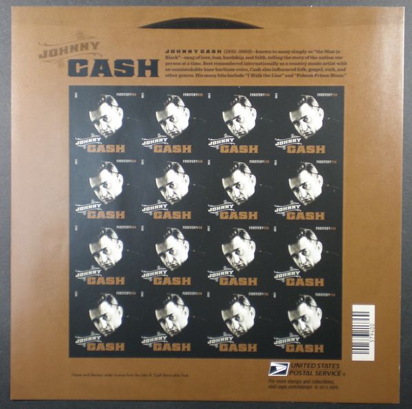 4789i Forever Johnny Cash Mint NH Imperf Sheet of 16 #4789ish