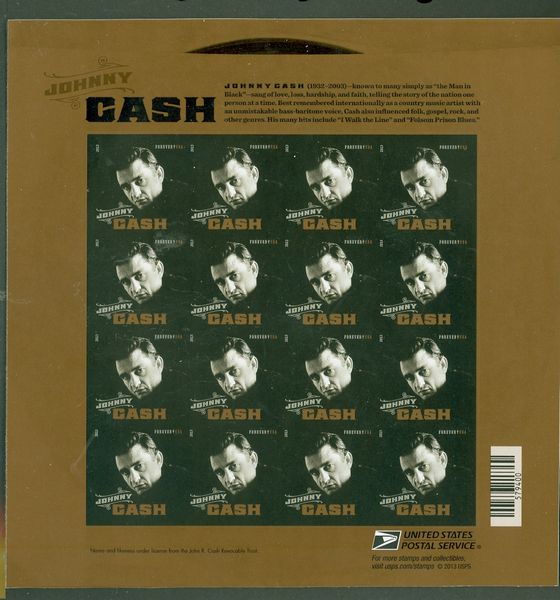 4789 Forever Johnny Cash Mint NH Sheet of 16 #4789sh