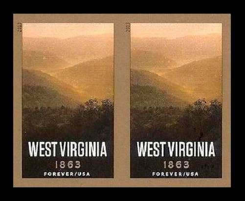 4790i Forever West Virginia Statehood Horizontal Imperf Pair Mint  #4790ihpr
