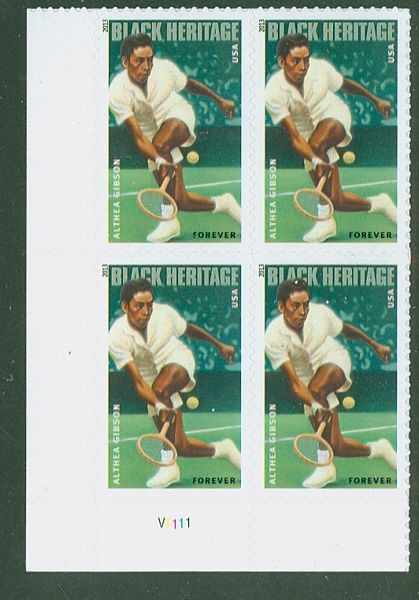 4803 Forever Althea Gibson Mint Plate Block of 4 #4803pb