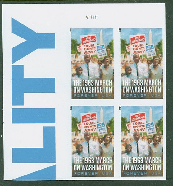 4804 Forever March on Washington Plate Block of 4 #4804pb