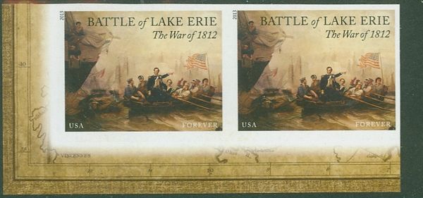 4805i Forever War of 1812: Battle of Lake Erie Imperf Horizontal Pair #4805ih
