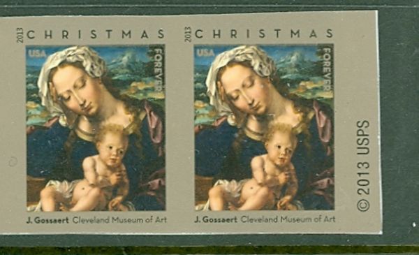 4815i Forever Virgin and Child Imperf Mint NH Horizontal Pair #4815ihpr
