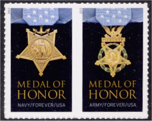 4822-3 Forever Medal of Honor Mint NH Attached Pair #4822-3nh