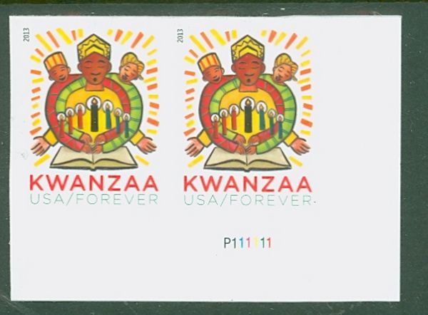 4845i Forever Kwanzaa Mint NH Horizontal Imperf Pair #4845ihpr