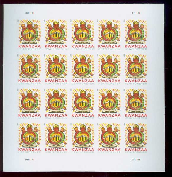 4845i Forever Kwanzaa Mint NH Imperf Sheet of 20 #4845ish