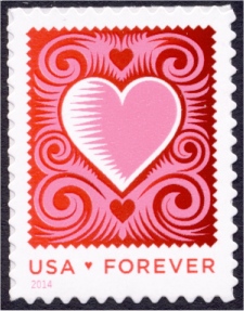 4847 Forever Love, Cut Paper Heart Mint NH Single #4847nh