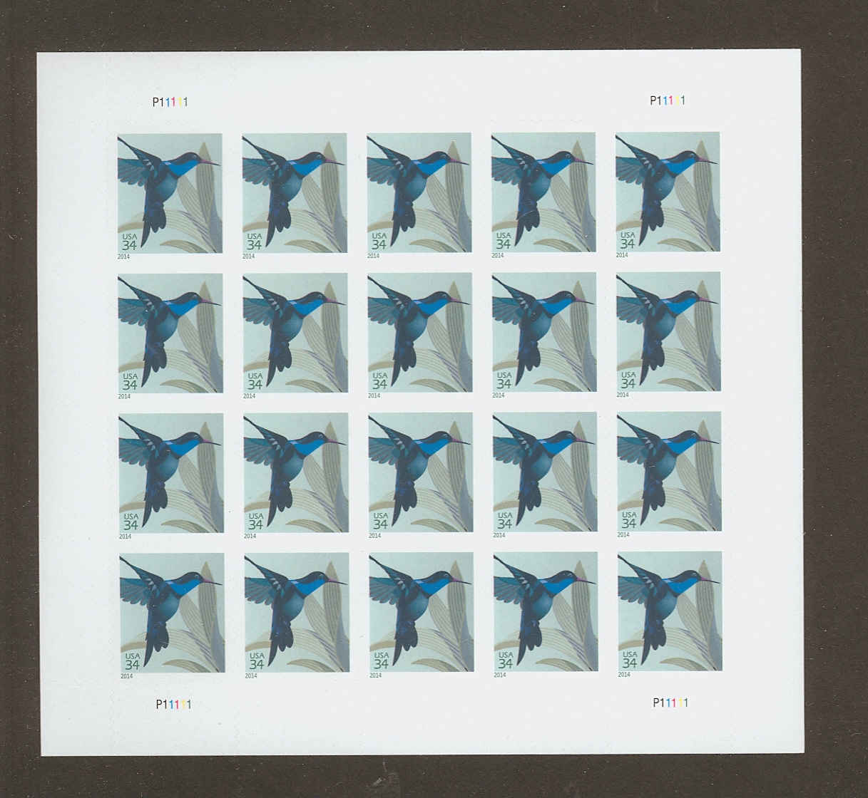 4857 34c Hummingbird Mint NH Sheet of 20 #4857sh