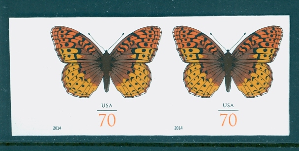 4859i 70c Fritillary Butterfly Mint NH Horizontal Imperf Pair #4859ihp