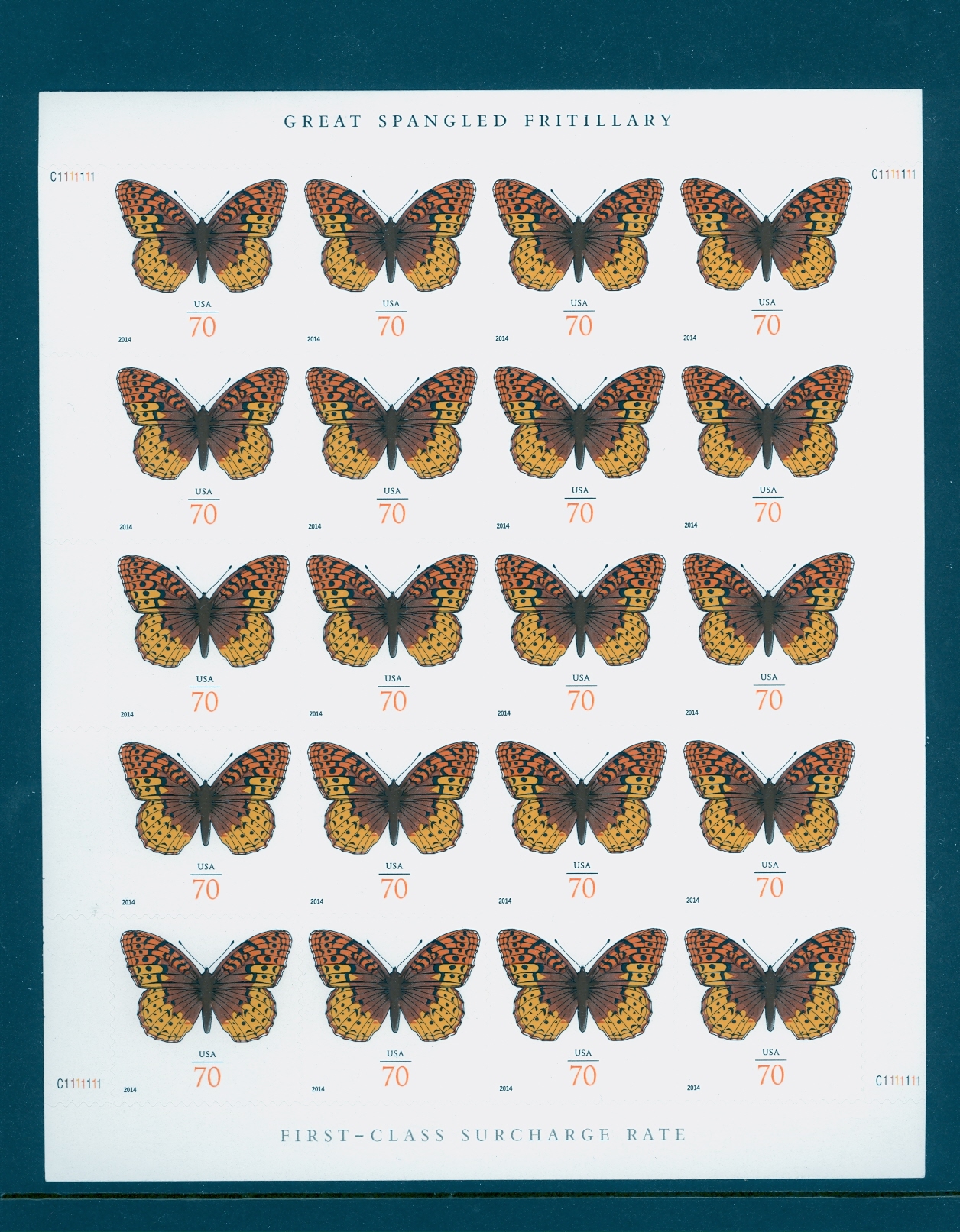 4859i 70c Fritillary Butterfly Mint NH Imperf Sheet of 20 #4859ish