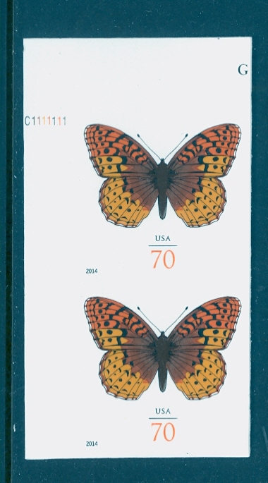 4859i 70c Fritillary Butterfly Mint NH Vertical Imperf Pair #4859ivp
