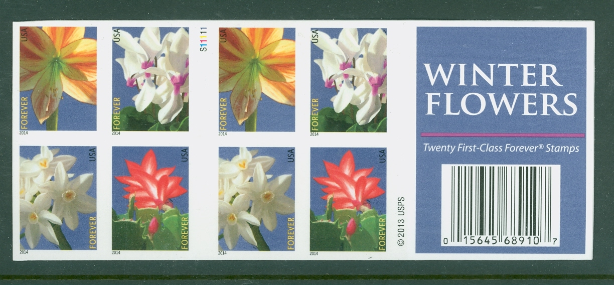 4865ai Forever Winter Flowers Mint NH Imperf Double Sided Booklet  #4865ai