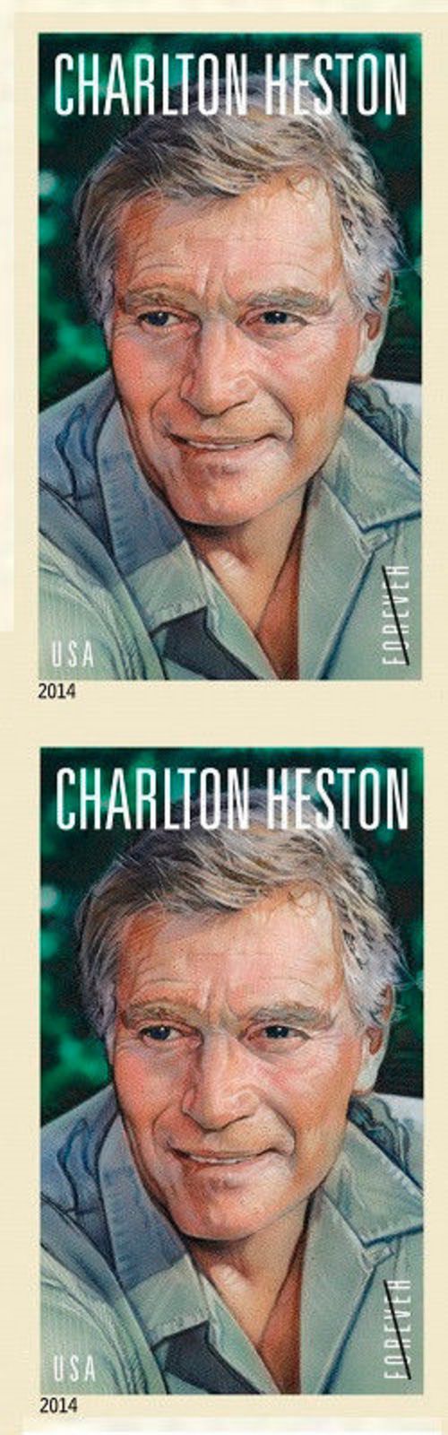 4892i Forever Charlton Heston Mint NH Vertical Pair Imperf #4892ivpr