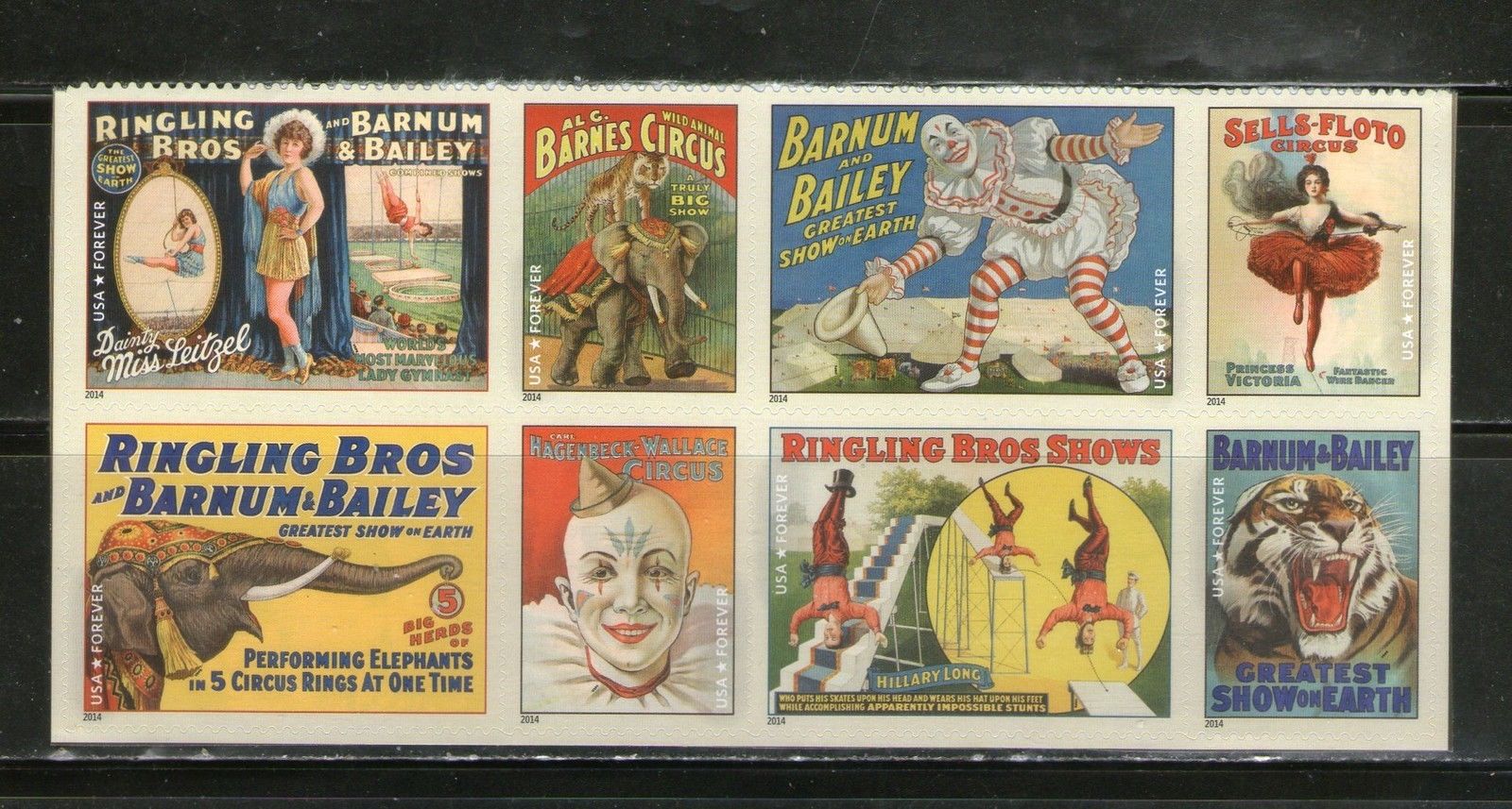 4898-4905i Forever Vintage Circus Posters Imperf Sheet of 16 #4898-05ish