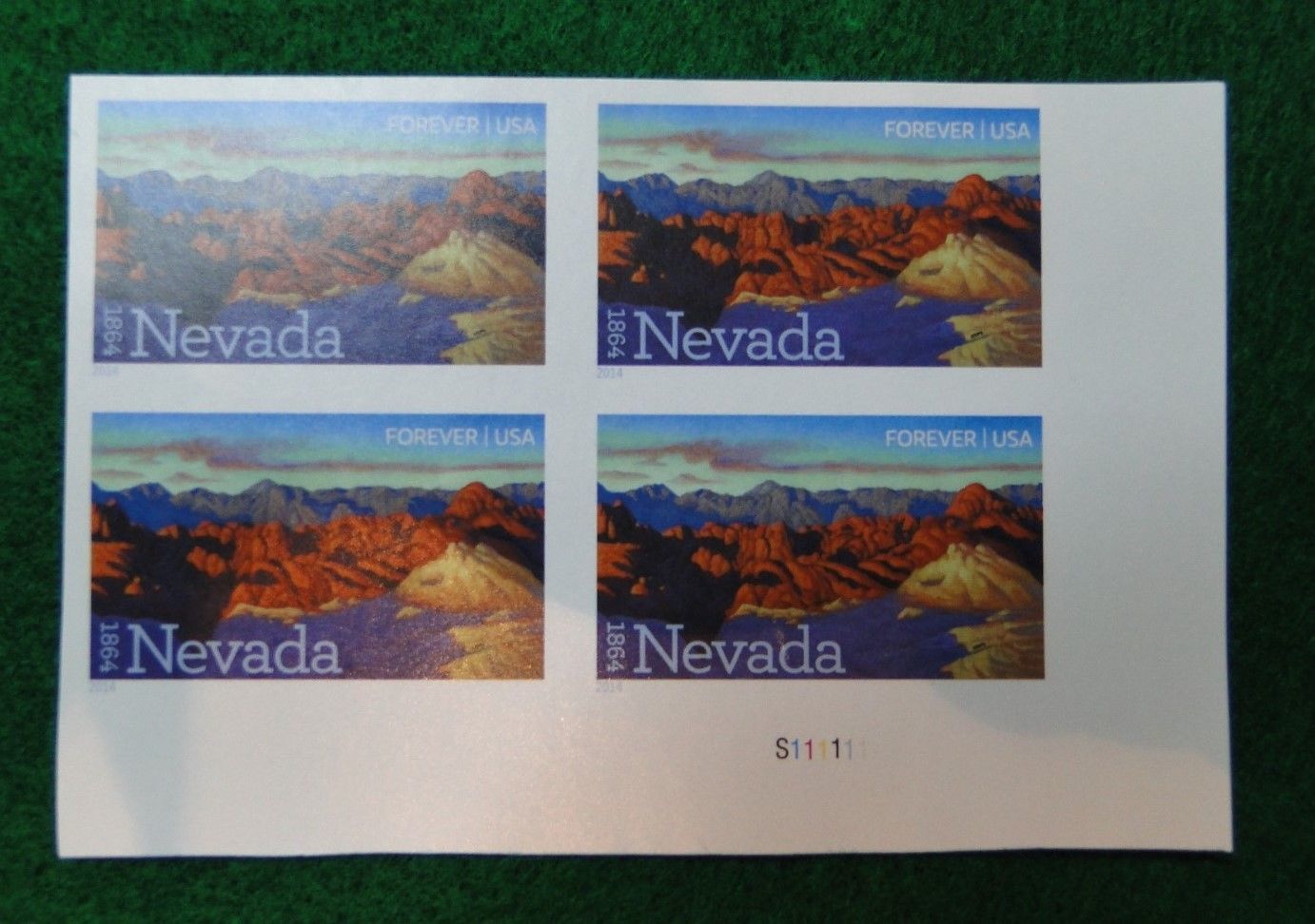 4907i Forever Nevada Statehood Mint NH Imperf Plate Block #4907ipb
