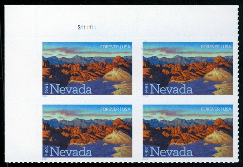 4907 Forever Nevada Statehood Mint NH Plate Block #4907pb