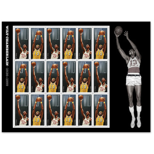 4950-51is Forever Wilt Chamberlain Imperf Mint NH Sheet of 18 #4951is