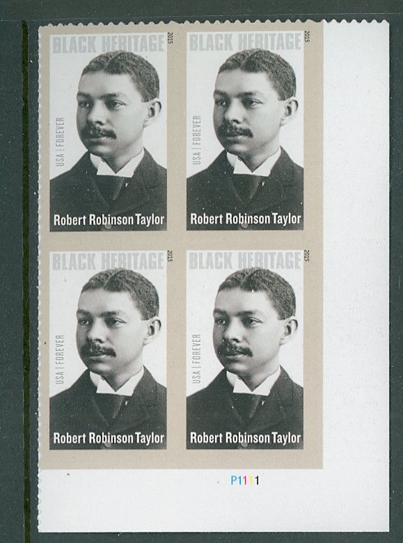 4958i Forever Robert Robinson Taylor Imperf Plate Block #4958ipb