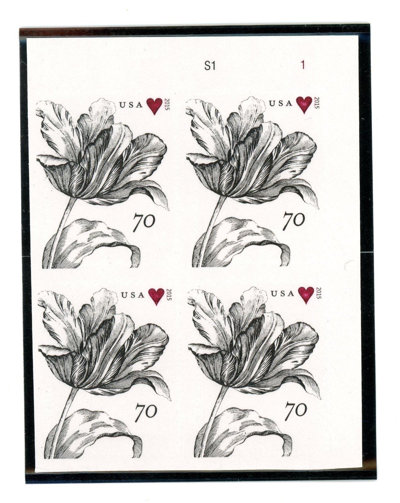 4960 70c Vintage Tulip Mint Plate Block #4960pb