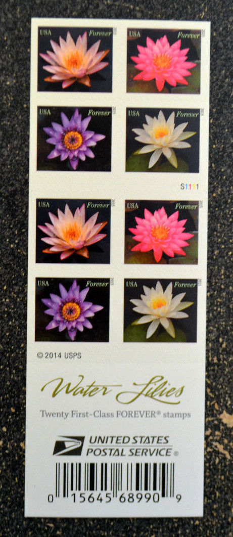4967b Forever Water Lilies Mint Booklet of 20 #4967b
