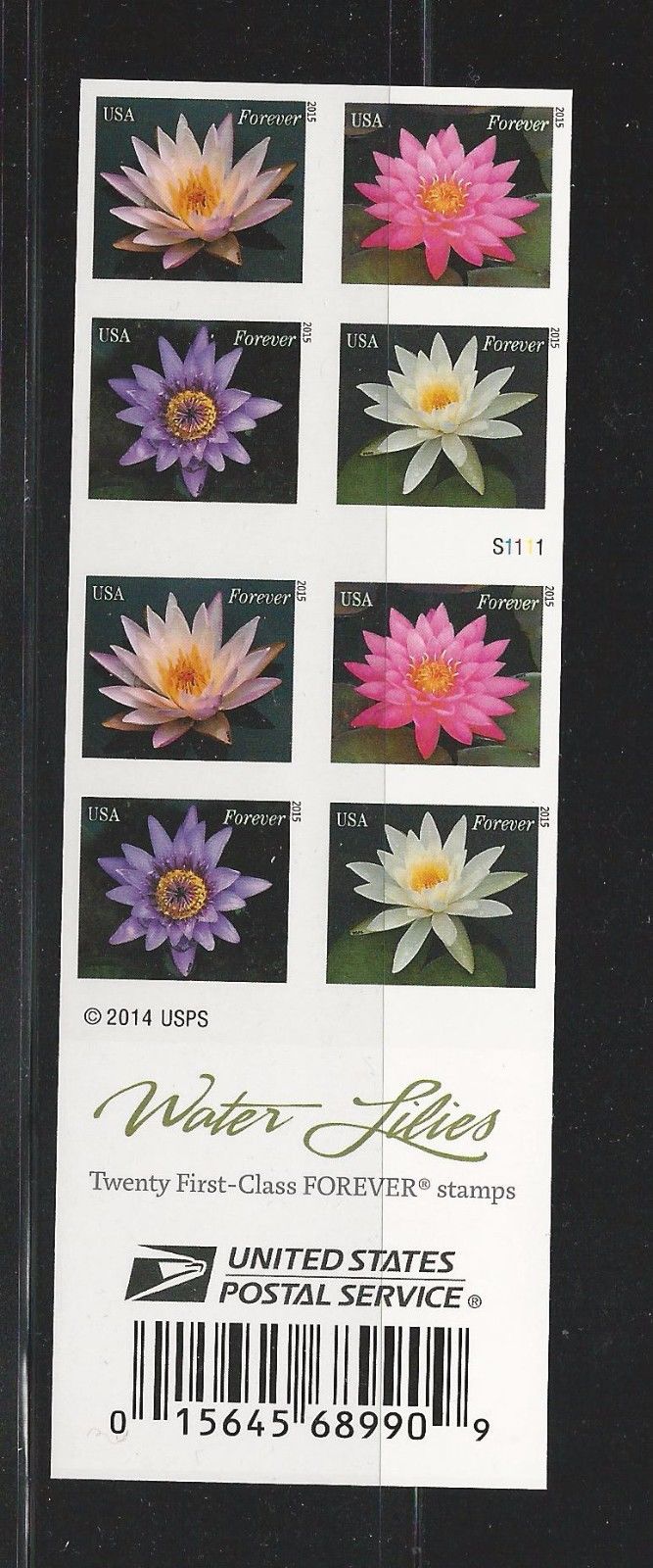 4967bi Forever Water Lilies Mint Imperf Booklet of 20 #4967bi