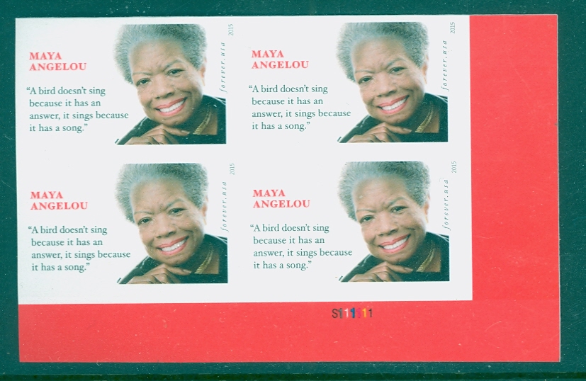 4979i Forever Maya Angelou Mint Imperf Plate Block #4979ipb