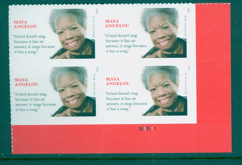 4979 Forever Maya Angelou Mint Plate Block #4979pb