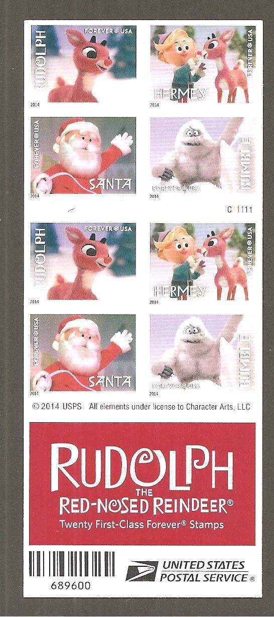 4946-49b Forever Rudolph The Reindeer Mint NH Booklet of 20 #4946-49b
