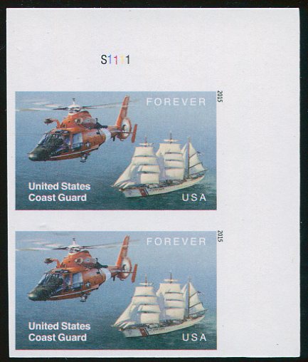 5008i Forever United States Coast Guard Mint Imperf Vertical Pair #5008ivp