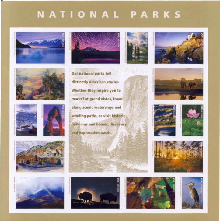 5080 Forever National Parks Souvenir Sheet of 16 #5080sh