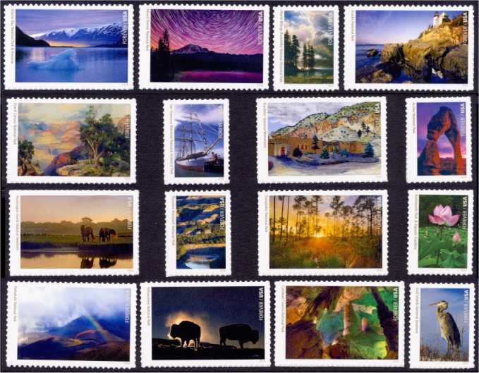 5080a-p Forever National Parks Set of 16 Used Singles #5080a-pused