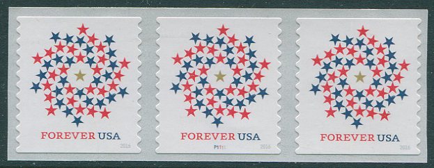 5130 Forever Patriotic Spiral, Coil Mint PNC of 3 #5130pnc3
