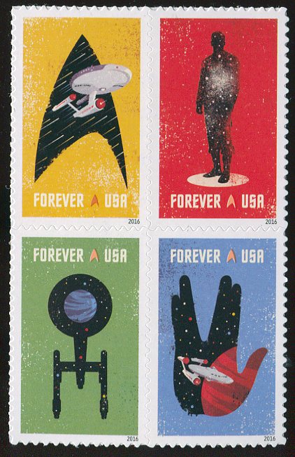 5132-35 Forever Star Trek , Mint Block of Four #5132-5blk