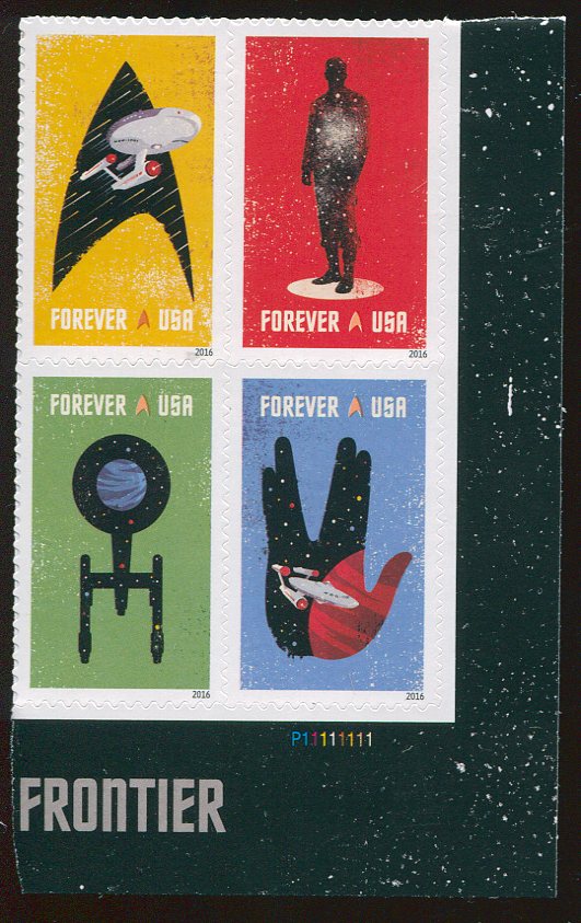 5132-35 Forever Star Trek , Plate Block of Four #5132-5pb