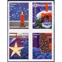 5145-48 Forever Holiday Window Views Block of 4 Mint #5145-8bl