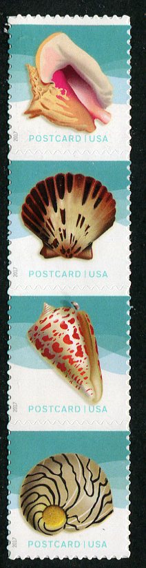 5163-66 Postcard Rate Seashells strip of 4 Mint NH #5163-6nh