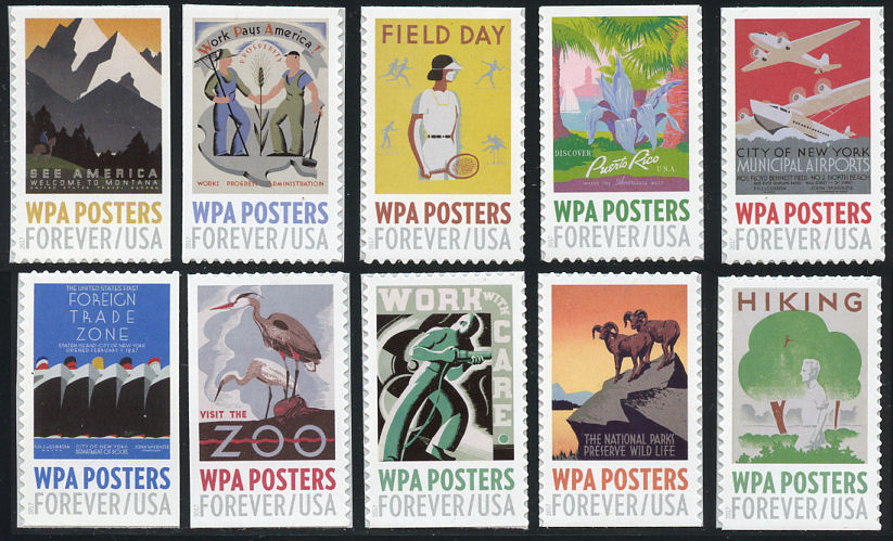 5180-89 Forever WPA Posters Set of 10 Used Singles #5180-9used