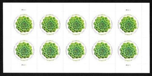 5198 Global Forever Green Succulent Mint Sheet of 10 #5198sh