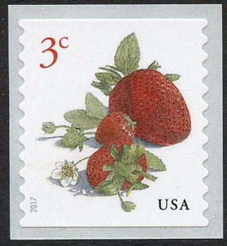 5201 3c Strawberries Coil Mint  Single #5201nh