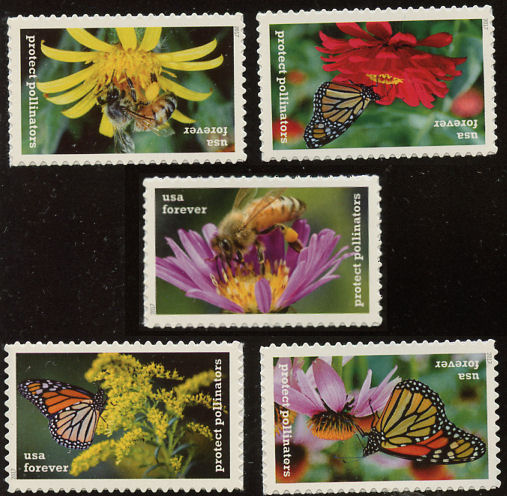 5228-32 Forever Protect Pollinators Set of 5 Used Singles #5228-32used