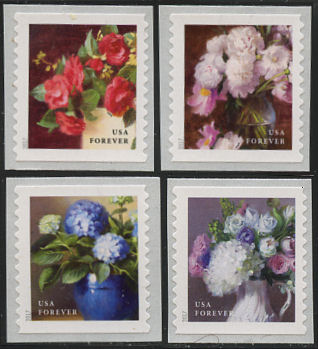 5233-36 Forever Flowers from the Garden Cois Set of 4 Used Singl #5233-6used
