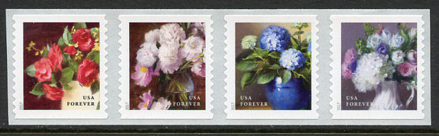 5233-36 Forever Flowers from the Garden, Coil Strip of Four #5233-3strip
