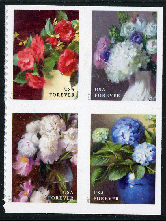 5237-40 Forever Flowers from the Garden Block of 4 #5247-40blk