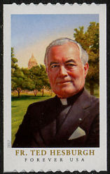5242 Forever Stamp Father Ted Hesburgh PNC of 3 #5242pnc3