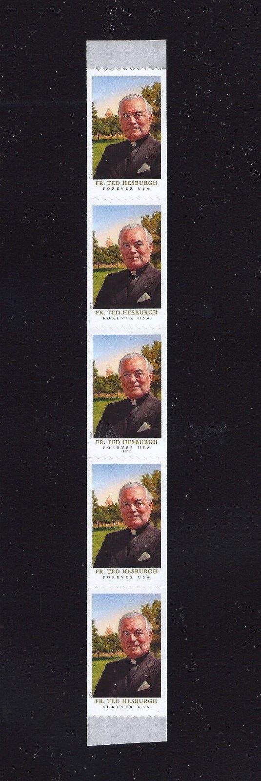 5242 Forever Stamp Father Ted Hesburgh PNC of 5 #5242pnc5