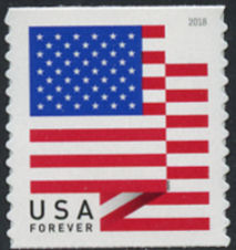 5261 Forever U.S. Flag 2018 BCA Coil Used Single #5261used