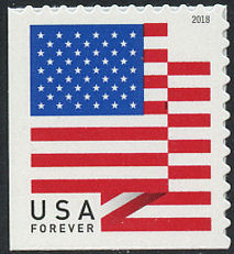 5262 Forever U.S. Flag 2018 APU Used Single from Booklet #5262used