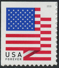 5263 Forever U.S. Flag 2018 BCA Used Single from Booklet #5263used