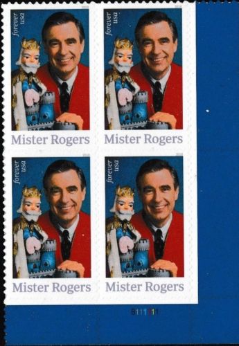 5275 Forever Mr Rogers  Plate Block of 4 #5275pb
