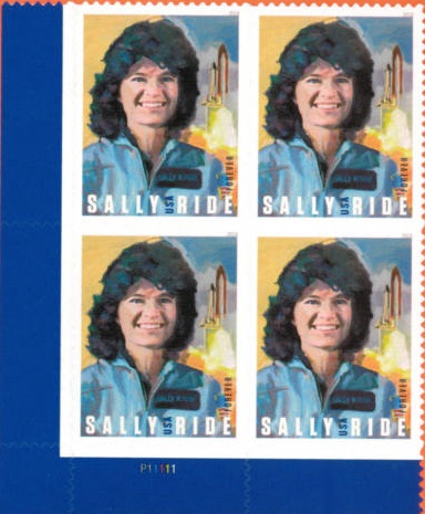 5283 Forever Sally Ride, Astronaut Mint Plate Block of 4 #5283pb